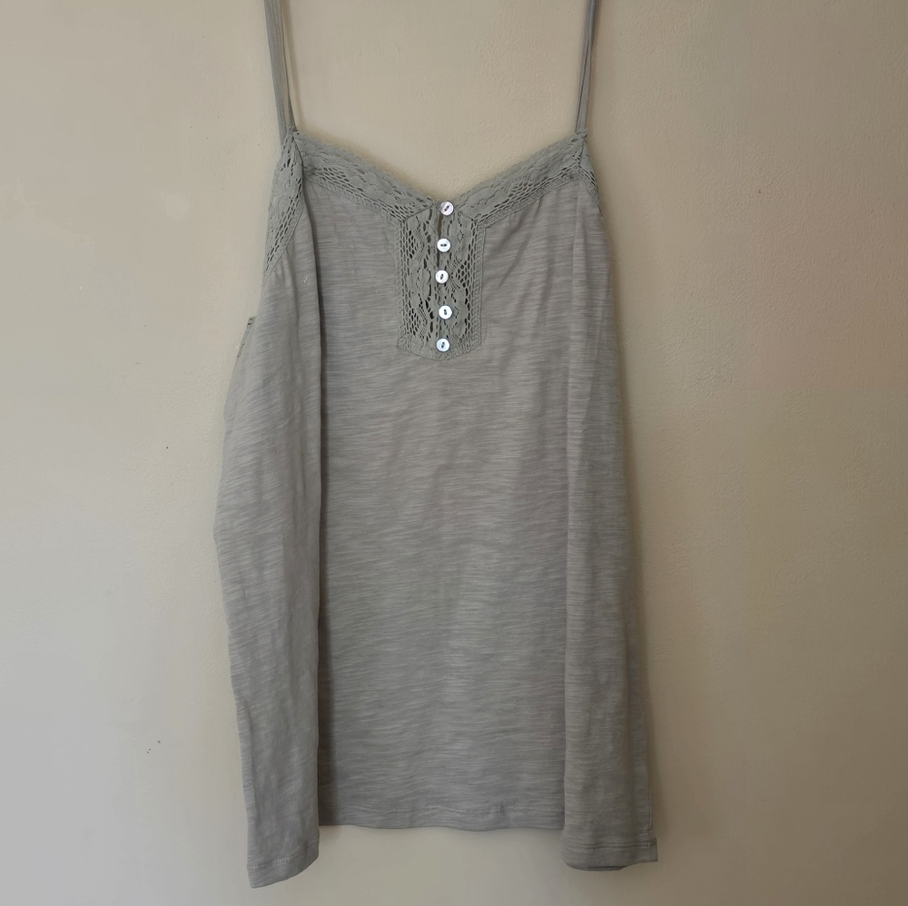 NWT Muted Green Camisole with Lace Detail